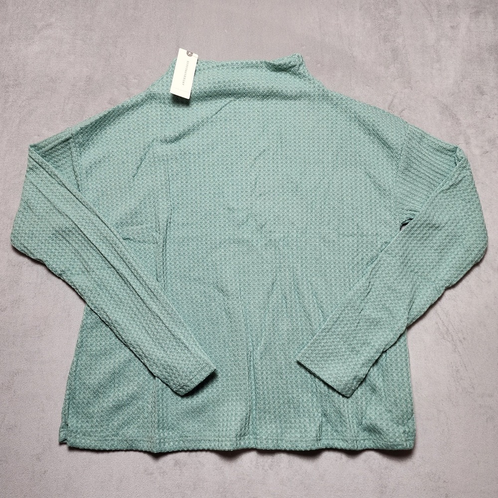 NWT Anthropologie‎ Sunday In Brooklyn Shirt Womens XSmall Green Waffle Knit Soft